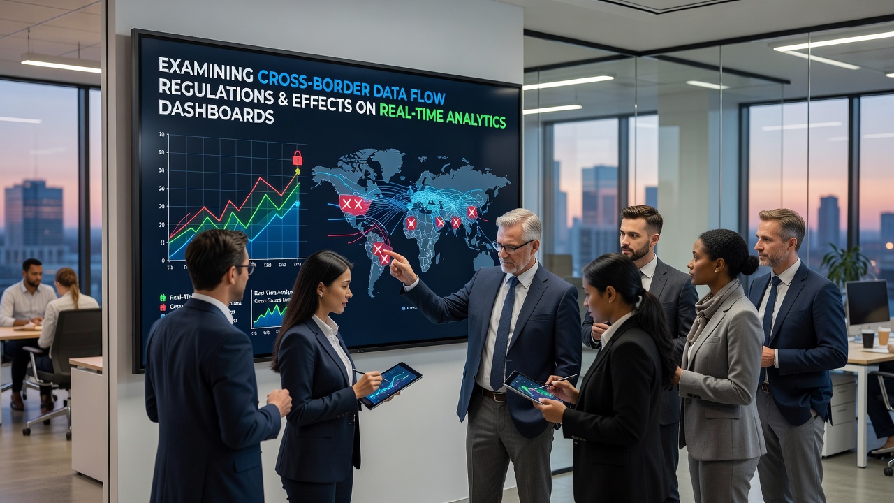 Analytics dashboard interface displaying delayed metrics due to regional data processing constraints